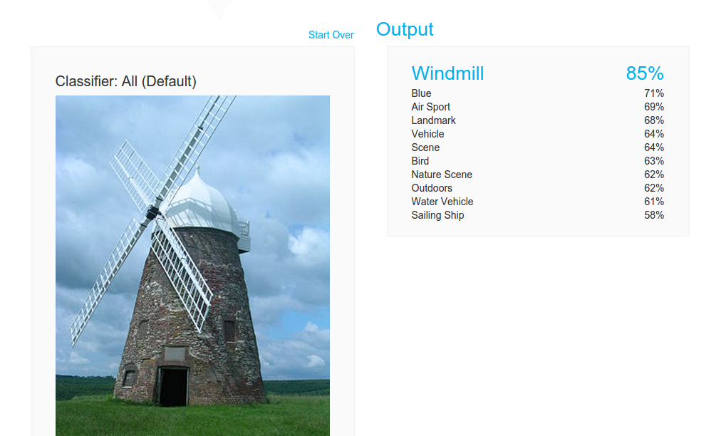 IBM Watson Visual Recognition example