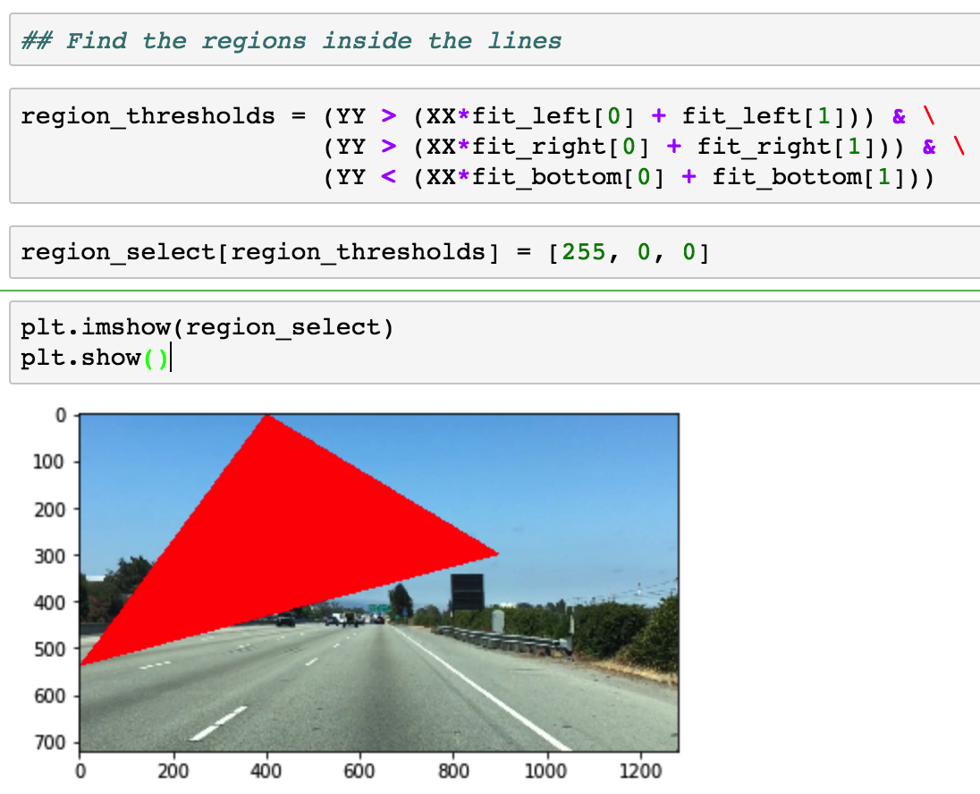 Region masking example